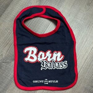 Grunt Style Red and Navy Bib for Baby